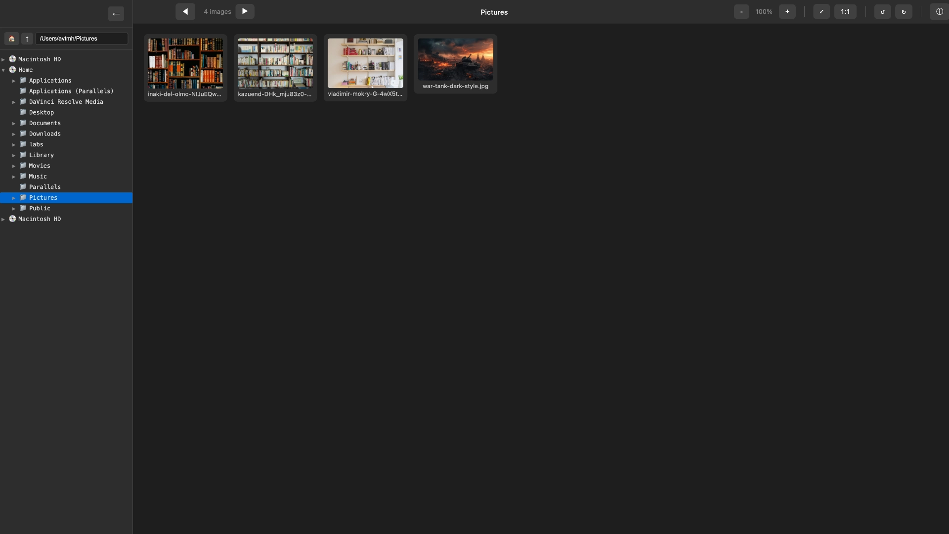 Lumina sidebar and thumbnail view